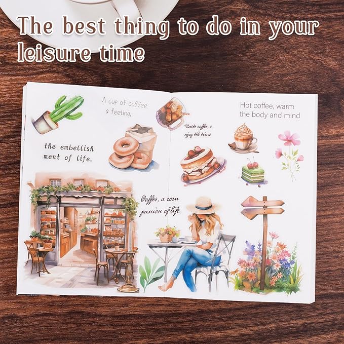 206PCS Pre-cut Junk Journal Stickers & Scrapbook Stickers: Aesthetic Journal Supplies for Planner, Scrapbooking, Card, Notebook | 20 Sheets