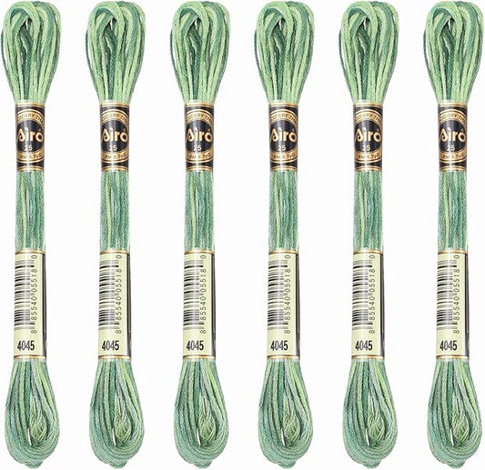 PATIKIL 6 Skeins Embroidery Floss, Polyester Embroidery Threads Bracelets String for Cross-Stitch Hand Embroidery, Green Mix