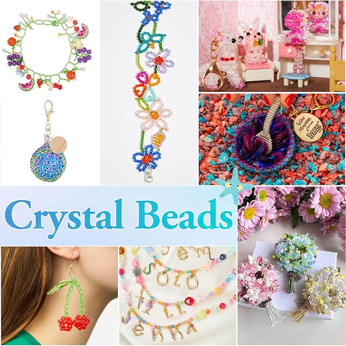 PAXCOO 5320Pcs Crystal Acrylic Beads for Jewelry Making, Round Faceted Bicone Gem Beads in 28 Colors (4 MM)