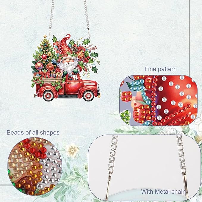 TDFERAN DIY Diamond Painting Kits for Adults 22x24cm Hanging Sign Diamond Art Ornaments Gnome Embroidery Cross Stitch Crystal Rhinestone Paintings Diamond Painting Hanging Pendant Wall Decor Christmas