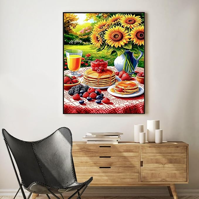 Okarina Paint by Numbers Kit for Adults Beginner Delicious Dessert, Adult Paint by Number Kits on Canvas, Flower DIY Acrylic Oil Painting by Numbers for Adults, Perfect for Home Wall Decor 16X20 Inch