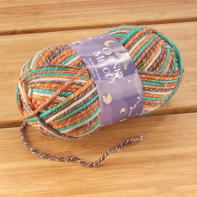 JubileeYarn Chunky Melody Yarn - 100g/Skein Bulky Wool Blend - Rustic Teal - 2 Skeins