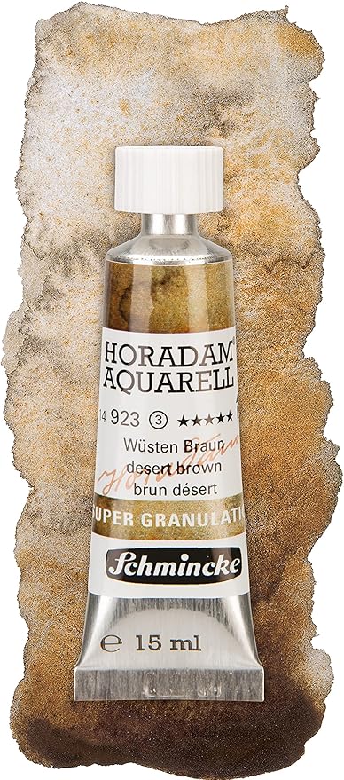 Schmincke - HORADAM® AQUARELL, Super-Granulation Set Desert, 5 x 15 ml tubes, 74 869 097, wooden box, very strong granulating colors, finest, supergranulating watercolors