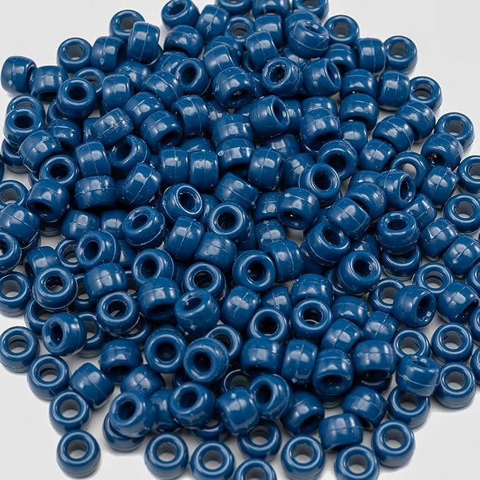 1000 Pcs Acrylic Pony Beads 6x9mm Bulk for Bracelet Necklace Jewelry Making Earring Hair Braiding Kandi Beads (Violet blue6)