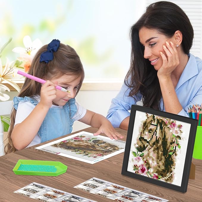 SENQAO Horse Diamond Art Kit for Kids with Frame, Ages 4-8, Easy Gem Art Kit for Home Wall Decor (7.1x7.1 inch)