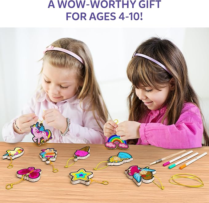 skillmatics 3d art kit - aqua puffs princesses & unicorns, mess-free paint by number craft for kids, diy color & inflate activity, travel & creative gift for girls & boys ages 4, 5, 6, 7, 8, 9, 10