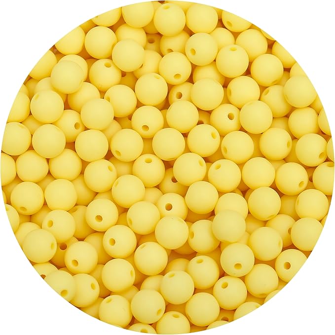 bonny boxx 500pcs 8mm matte yellow acrylic round beads, frosted plastic resin bubblegum balls chunky gumball beads for necklace and bracelet making, crafting supplies