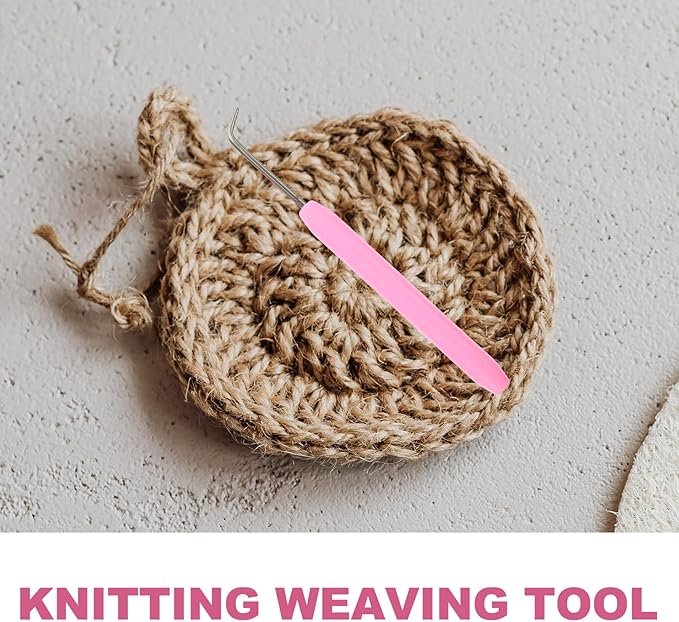 TEHAUX Plastic Knitting Loom Kit with Crochet Hook and Needle Yarn Weaving Tool for DIY Sweaters Scarves Bracelets and Hair Ropes 4.52X4.72X2.36In