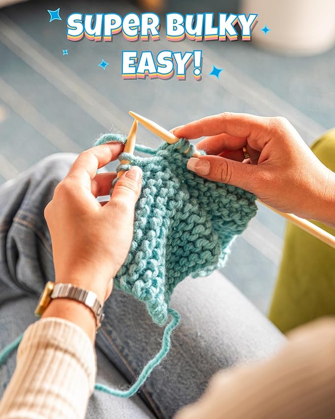 Complete Knitting Kit for Beginners - Learn to Knit Kit with Knitting Accessories Like Thick Beginner Yarn, Bamboo Needles for Beginners & More - Includes Video Tutorials & Written Guide