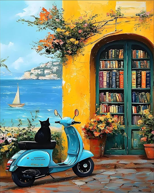 Paint by Numbers Kit for Adults Beginner Seaside Landscape, Adult Paint by Number Kits on Canvas, DIY Acrylic Oil Painting by Numbers for Adults, Perfect for Home Wall Decor 16X20 Inch