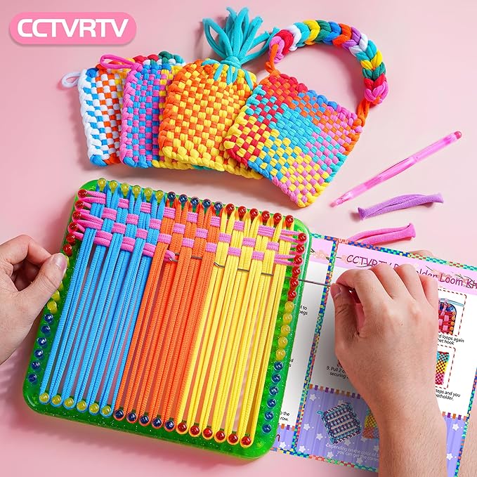 CCTVRTV Weaving Loom Kit Toys for Kids and Adults, Potholder Loops DIY Arts and Crafts for Boys and Girls Ages 5 6 7 8-12 13, Easy Potholder Loom Knitting Kits Gifts for Beginners, 252 Craft Loops