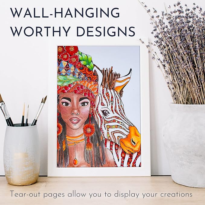 Adult Coloring Book for Women – Relaxation Coloring Book with Self Care Prompts – Coloring Books for Adults Relaxation, Stress Relief Gifts for Women, Anxiety Relief, 8.5x11, Perforated, 29 Designs