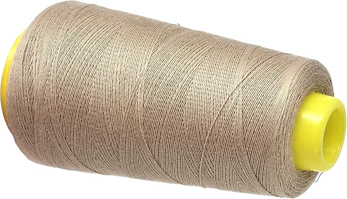 Mandala Crafts Beige Thread Cones for Machine and Hand Quilting - 2400 Yds 50 WT Multiple Purpose Mercerized 100% Cotton Threads for Sewing Machine Serger Embroidery