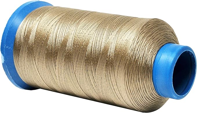 Mandala Crafts Bonded Nylon Thread Dark Beige Heavy Duty Sewing Threads - 1500 YDs Size 69 210D T70 Tex 70 Thread for Leather Jeans Weaving Outdoor Marine Upholstery Threads