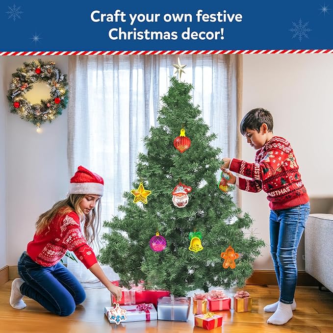 Skillmatics Art & Craft Activity - Shake-its Christmas Ornaments, DIY Holiday Decoration Kit, Glitter Craft Kit, Creative Activity, Gifts for Girls & Boys Ages 4, 5, 6, 7, 8, 9