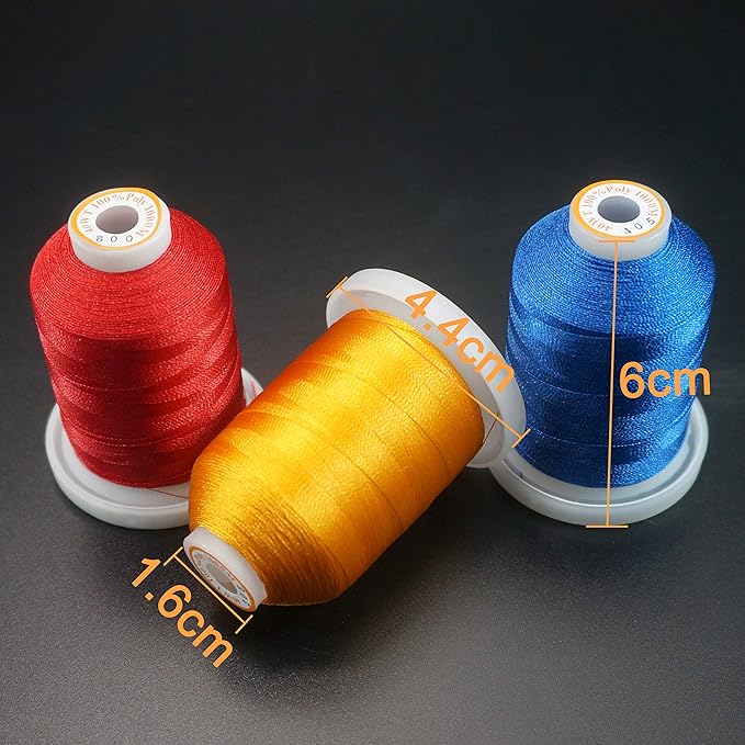 New brothread 42 Spools 1000M (1100Y) Polyester Embroidery Machine Thread Kit for Professional Embroiderer and Beginner Each Spool with Locking Base Resists Thread Tangling