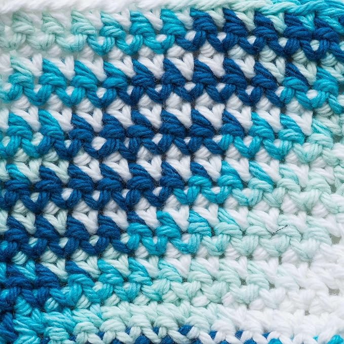 Lily Sugar'n Cream 100% Cotton Yarn 6-Pack Bundle with Bella's Crafts Stitch Markers (Blue-Green Mix)
