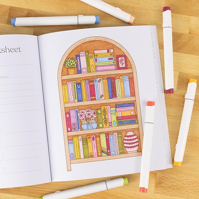 Elyse Breanne Design, All Booked Up Coloring Book, 40 Unique Coloring Pages for Book Lovers, 8.5x10 inches