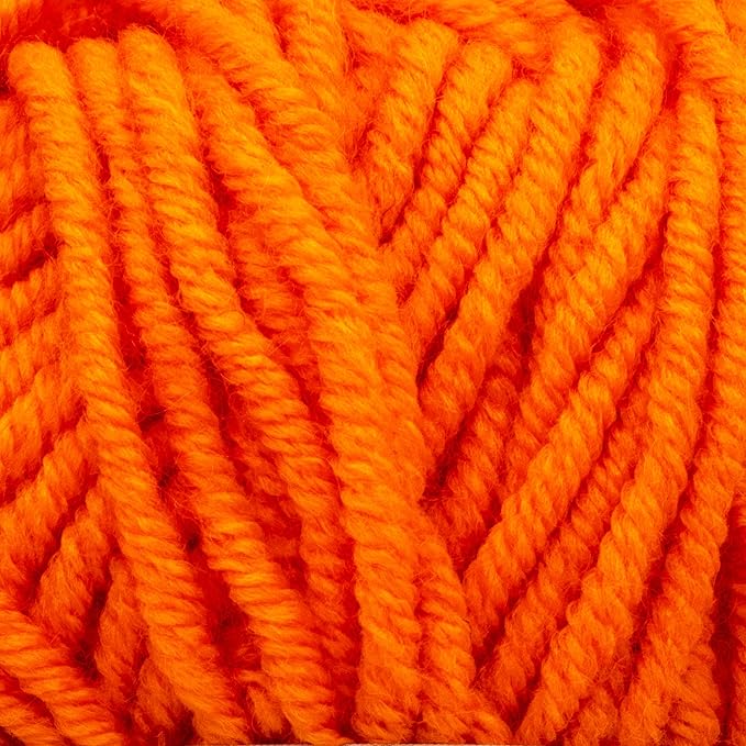Estako Megastar, (4 Skeins Pack) 75% Acrylic 25% Wool Yarn, Soft, Chunky Bulky Weight #5 for Crochet and Knitting (4 x 3.52 Oz) / (4 x 120 Yrds) (62192 - Orange)