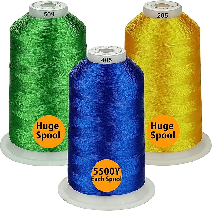 Simthread - 33 Selections - Various Assorted Color Packs of Polyester Embroidery Machine Thread Huge Spool 5500Y for All Purpose Sewing Embroidery Machines - Essential Color 2