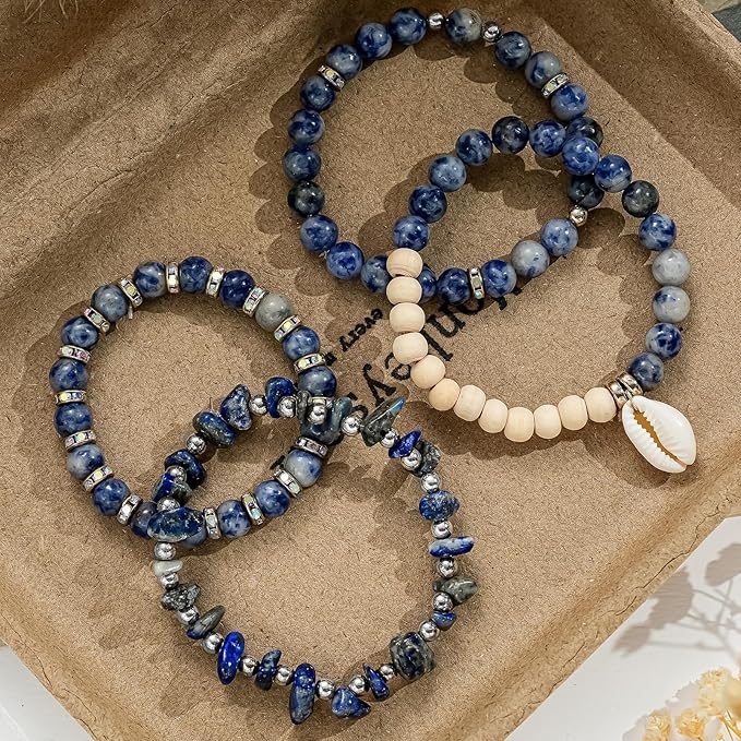 xyliise bracelet making kit natürliche perlen set for adults beads for bracelets silver jewelry making supplies diy jewelry necklace earrings (cz006-click the blue)