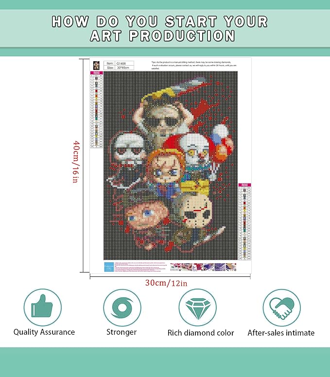 CAMOYAI Halloween Diamond Painting Kits - 5D DIY Diamond Art for Adults and Kids - Gem Art Kits Accessories Full Drill Kit Crystal Pictures Home Wall Decor Gifts (11.8 x 15.7in)