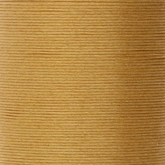 KO Nylon Beading Thread, Gold Color, Japanese Pre-Waxed 100% Nylon, 330TEX, Tangle Resistant Knotting Cords, 50m /55 yds Spool, Use for Seed Bead Projects, Loom Work & Bead Weaving