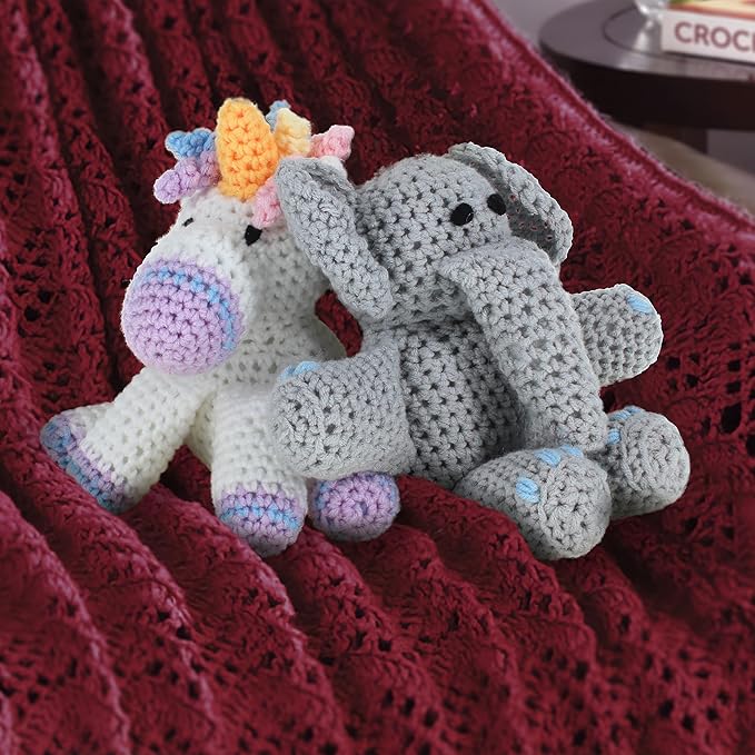 LEISURE ARTS - Crochet Kits, Friends Ursula Unicorn, 3", Crochet Kit for Beginners, Complete Kit, Animal Kits, Animal Kit, DIY Amigurumi Kits