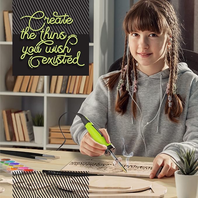 Craft Culture Beginners Wood Burning Kit for Kids, Teenage Boys & Girls - Easter Gifts for Boy & Girl - Craft Projects Birthday Gift Idea for Children Teen Woodburning DIY Hobby Kits Art Activities