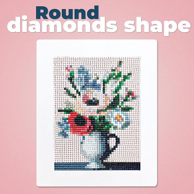 LuwoArte 6 Pack Diamond Painting Kits for Adults – Flower-Themed Diamond Art Kits – Full Drill DIY Paint Gem Art for Adults – Brilliant 5D Diamond Painting Kit – Relaxing Craft for Home Wall Décor