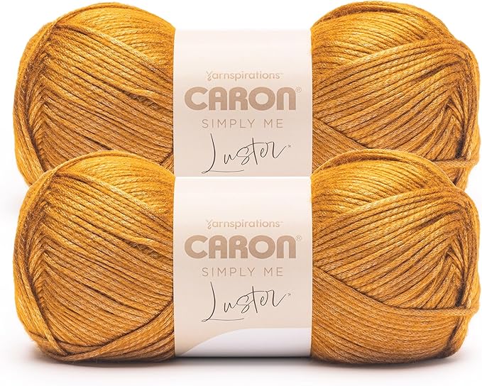 Caron Simply Me Luster Golden Yarn - 2 Pack of 170g/6oz - 65% Nylon, 35% Acrylic - #4 Worsted (Medium) - 360 Yards - Knitting/Crochet