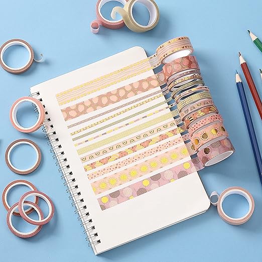 Mr. Pen - Boho Design Washi Tape Set, 21 Roll, Decorative & Cute Tape for Journaling & Scrapbooking