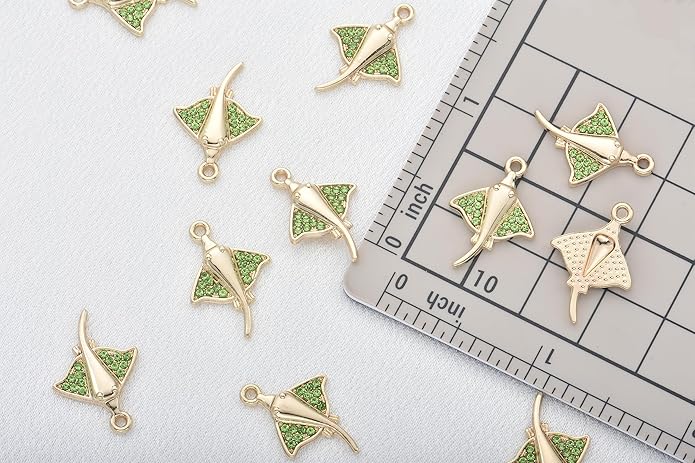 Pack of 20 Rhinestone Charms Gold Plated Pendants Pave Crystal Accessories for Necklace Bracelet Jewelry Making DIY Crafting