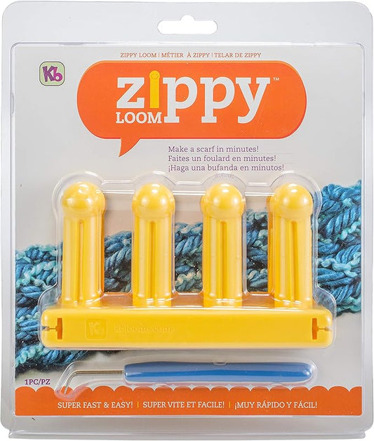 Authentic Knitting Board Zippy Knitting Loom, 5.25 by 3", Yellow