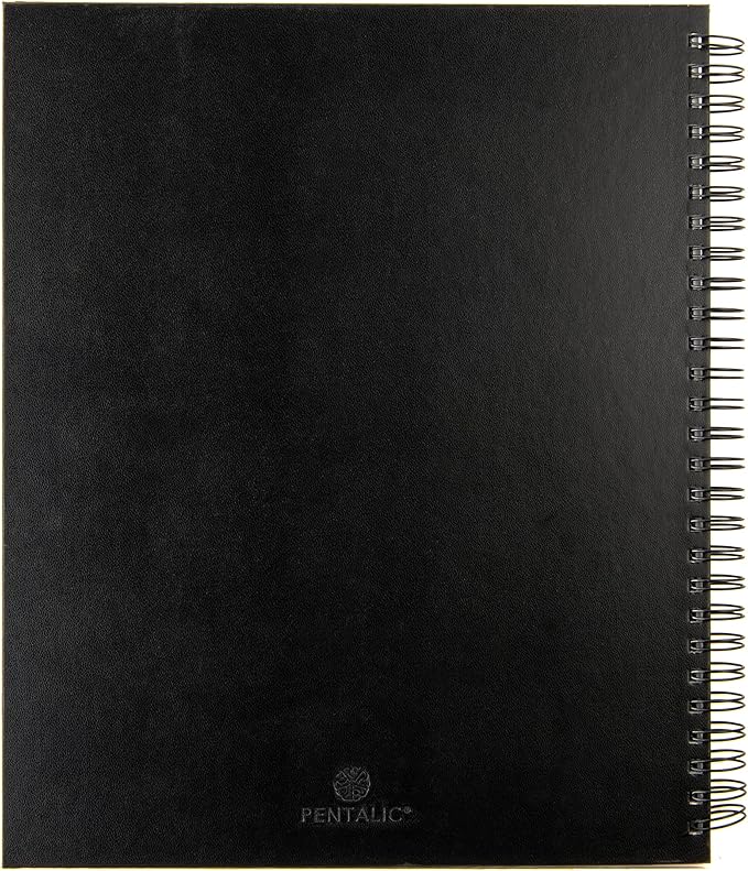Pentalic - 11"x 14" Double Wirebound Sketchbook, 80 Sheets, Black