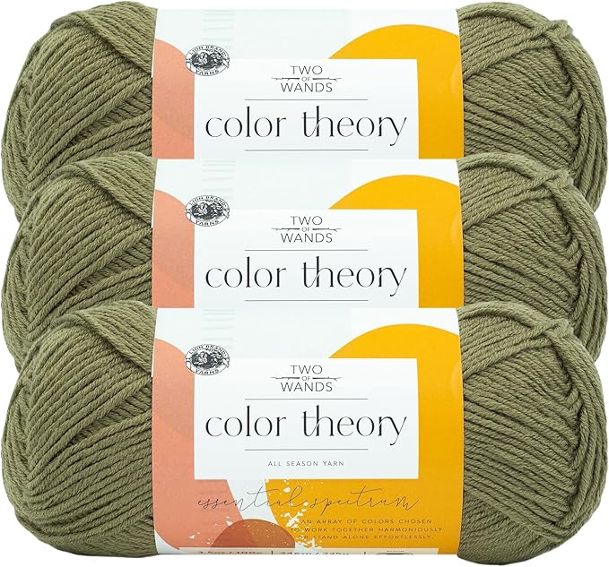 Lion Brand Yarn, Color Theory Worsted Weight Yarn for Knitting and Crochet, Caper, 3 Pack, Acrylic Fiber with Modern Color Palette, Perfect for Sweaters, Hats and Cozy Blankets