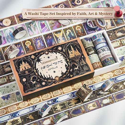 Witchy Washi Tape Set 22 Rolls,Tarot Decorative Masking Tape for Junk Journal, Journaling & Scrapbook Supplies, DIY Crafting Supplies