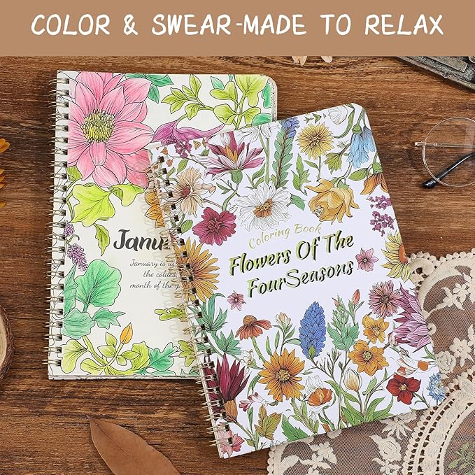 Women's Coloring Book 30 Pages Plant Pattern Coloring Books for Adults to Relax and Relieve Anxiety, Gift for Mother's Day, Birthdays, Christmas, Anniversaries