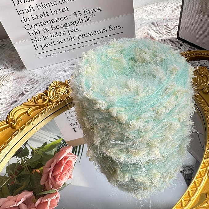 WWnYY Hand Spun Art Yarn 4 Pack of 50g/Skein with Hand Blended Colorful Handmade for Jewelry Making, Junk Magazines Knitting Crafts Textile Decorative Tassels Card Making