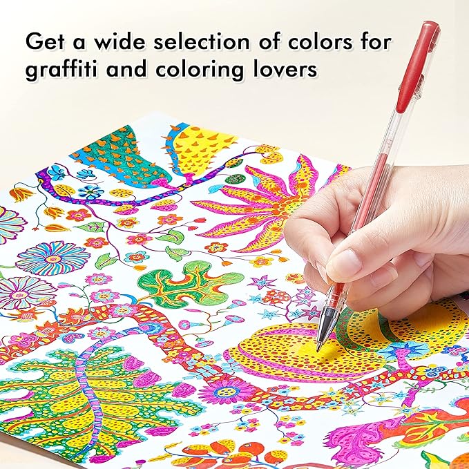 Shuttle Art 120 Unique Colors (No Duplicates) Gel Pens Gel Pen Set for Adult Coloring Books Art Markers (Pack of 2)