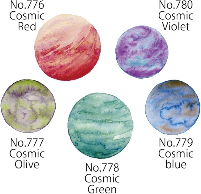 Kuretake GANSAI TAMBI GRANULATING COLOR II 5 colors set, Watercolor Paint Set, Professional-Quality for Artists and Crafters, AP-Certified, Made in Japan