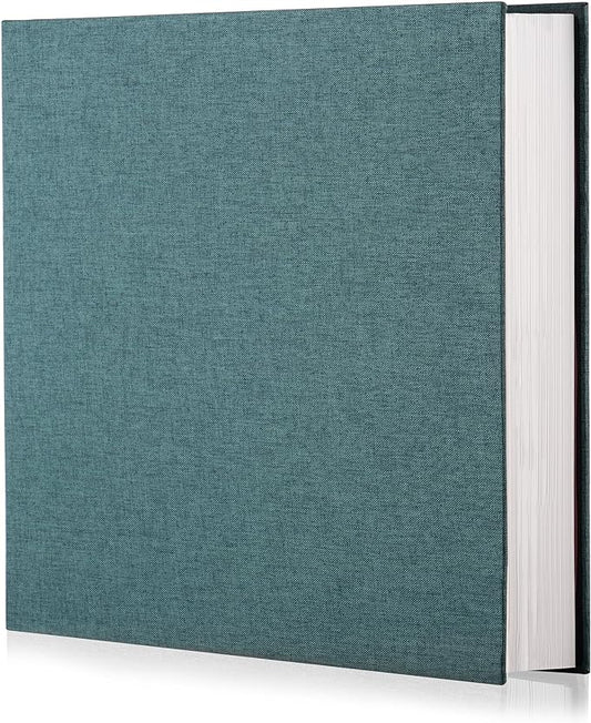 Dark Green Photo Album Self Adhesive Scrapbook Album for 4×6 Photos/Pictures DIY Linen Cover Album 15 Sheets/30 Blank Pages for Family Wedding, Birthday, Christmas, Anniversary