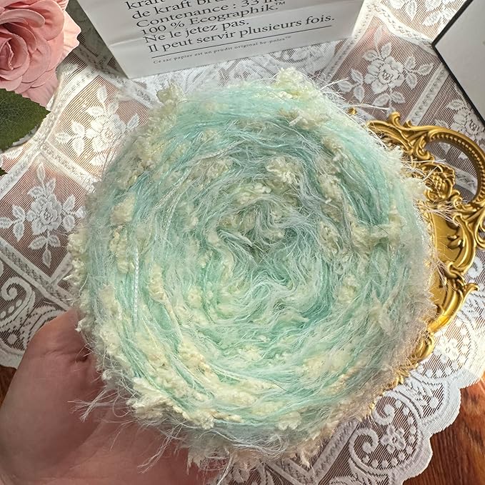 WWnYY Hand Spun Art Yarn 4 Pack of 50g/Skein with Hand Blended Colorful Handmade for Jewelry Making, Junk Magazines Knitting Crafts Textile Decorative Tassels Card Making