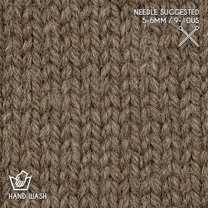 Bulky Set (6 x 1.75 oz) Super Soft Baby Alpaca Knitting Yarn Brown 328 Yards