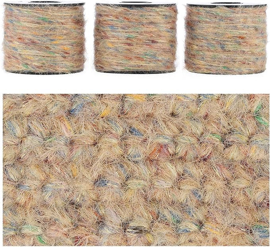 Sparkle Yarn, Colorful Yarn, Fuzzy Yarn for Crocheting Knitting Crafts, Set of 3 Rolls (Misty Starburst)