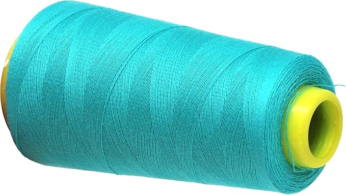 Mandala Crafts Aquamarine Thread Cones for Machine and Hand Quilting - 2400 Yds 50 WT Multiple Purpose Mercerized 100% Cotton Threads for Sewing Machine Serger Embroidery