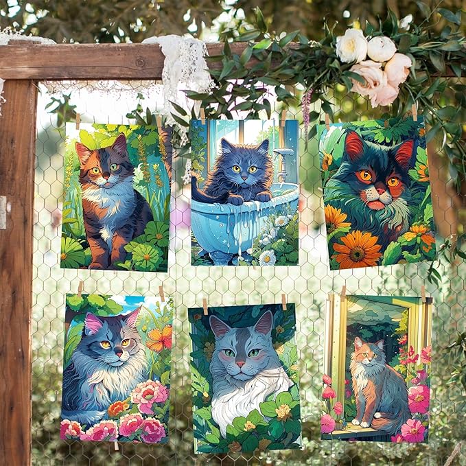 Cat Coloring Book for Adults Spiral Bound, One Sided Design Cat Adult Coloring Book Spiral Bound for Women Anxiety Therapy Thick Paper - 30 Pages for Stress Relief and Relaxation