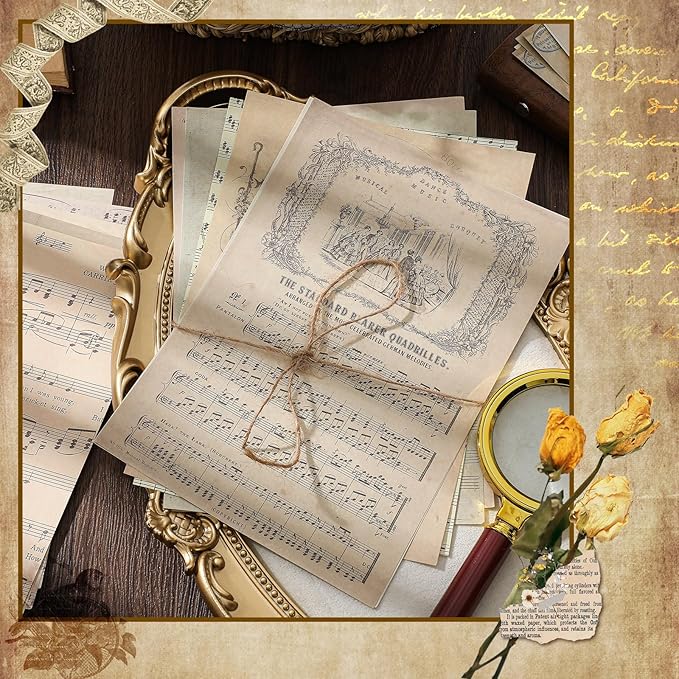 Zonon 114 Pieces 2 Sets Junk Journal Pages Vintage Pack Craft Paper Junk Journal Vintage Paper for Albums Planner Decorative Crafts Embellishment Supplies (Fantasy Movement)