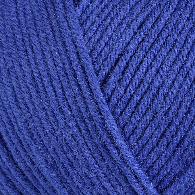 Estako Happy Cotton, 60% Cotton 40% Acrylic Yarn, Soft, Fine/Sport (2) for Crochet and Knitting 1.76 Oz (50g) / 180 Yrds (165m) (4250 - Royal Blue)