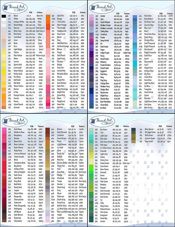 Threadart 60 Weight Micro Embroidery Thread | Fine Line Lettering & Bobbin Thread | 1000m Spools - 30 Colors Available - Silver